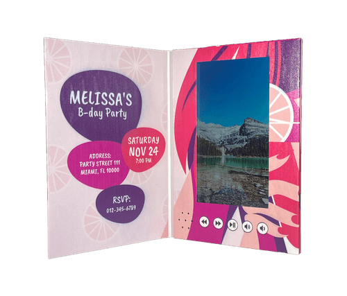 Product photo of a portrait video greeting card